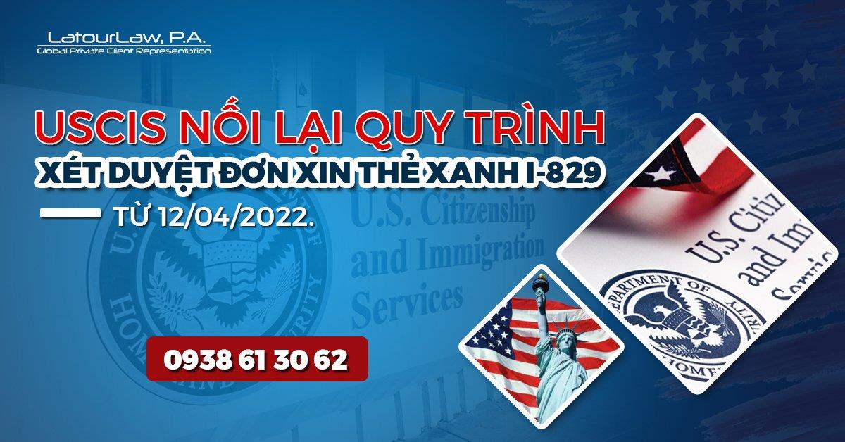 USCIS TIẾP TỤC XÉT DUYỆT ĐƠN I-829 THẺ XANH MỸ VĨNH VIỄN