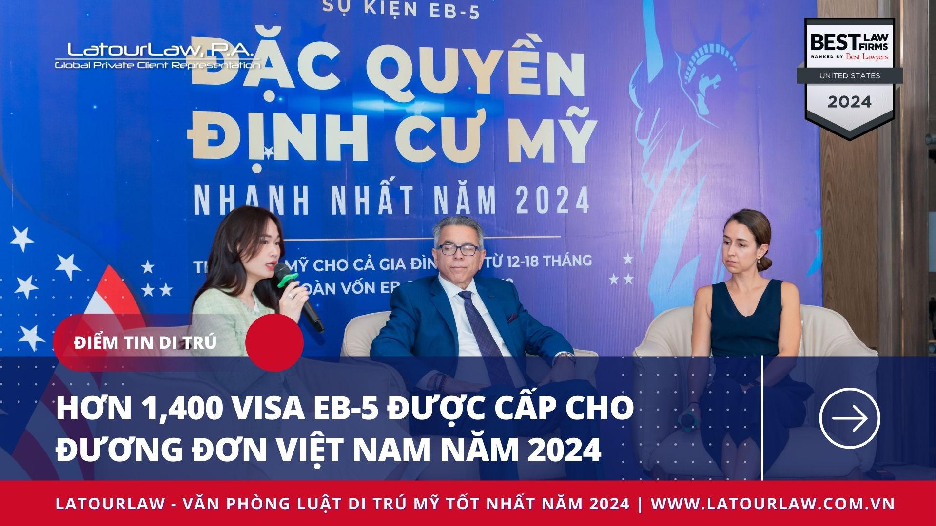 HƠN 1,400 VISA EB-5 ĐƯỢC CẤP CHO ĐƯƠNG ĐƠN VIỆT NAM TRONG NĂM 2024